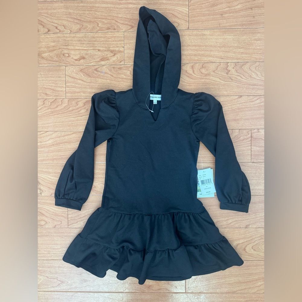 NWT Honey and Rosie Black Hooded Dress